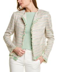St. John Ombre Taped Wool-blend Jacket - White
