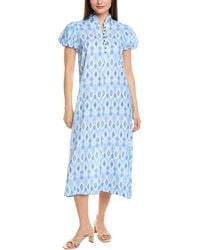 Sail To Sable - Puff Sleeve Linen-Blend Maxi Tunic - Lyst