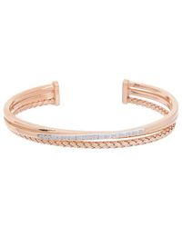 Meshmerise - 18K Rose Plated 0.15 Ct. Tw. Diamond Mesh Bangle - Lyst