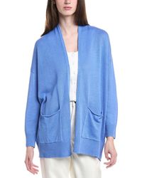 Eileen Fisher - Open Front Linen-Blend Cardigan - Lyst