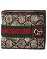 Gucci - Ophidia Gg Supreme Canvas & Leather Bifold Wallet - Lyst