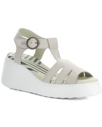 Fly London - Duma Leather Wedge Sandal - Lyst