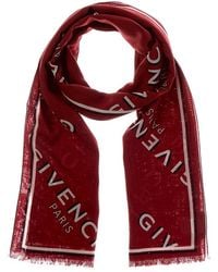 Givenchy - Shadow Wool & Silk-Blend Scarf - Lyst