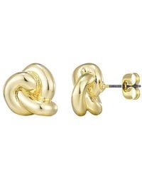 Adornia - 14K Plated Chubby Knot Stud Earrings - Lyst