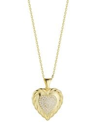 Sphera Milano - 14k Over Silver Cz Heart Necklace - Lyst
