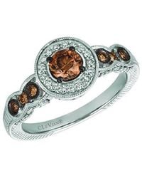Le Vian - Le Vian Chocolate Solitaire 14k 0.91 Ct. Tw. Diamond Half-eternity Cocktail Ring - Lyst