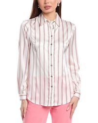 Anne Klein - Collared Button Front Blouse - Lyst
