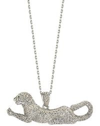 Suzy Levian - 18k & Silver 1.83 Ct. Tw. Sapphire Panther Necklace - Lyst