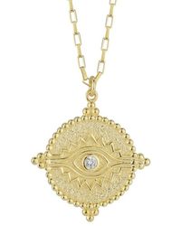 Glaze Jewelry - 14k Over Silver Cz Evil Eye Necklace - Lyst