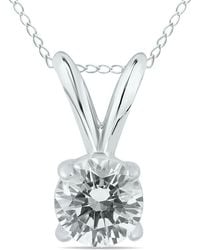 True Diamond - 14k 0.33 Ct. Tw. Diamond Solitaire Necklace - Lyst