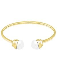 Savvy Cie - 18K Plated 9-10Mmmm Pearl Cuff Bracelet - Lyst