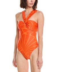 MILLY - Betsy Abstract Bandeau One-Piece - Lyst