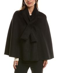 La Fiorentina - Scarf Neck Wool-Blend Cape - Lyst