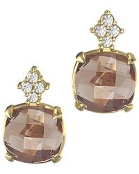Reiss - 14K 7.20 Ct. Tw. Diamond & Smokey Topaz Drop Earrings - Lyst