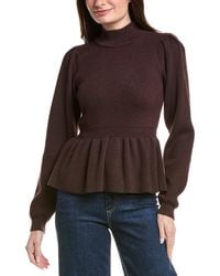English Factory - Peplum Waist Wool-Blend Top - Lyst