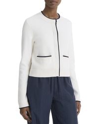 Vince - Contrast Tipped Cashmere-Blend Snap Cardigan - Lyst