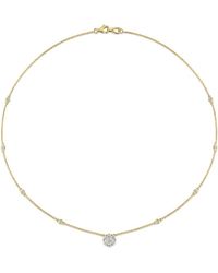 Diamond Select Cuts - 14K 0.74 Ct. Tw. Diamond Floral Cluster Necklace - Lyst