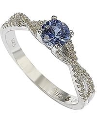 Suzy Levian - Petite Sapphire Silver 0.72 Ct. Tw. Sapphire Ring - Lyst