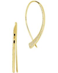 Sterling Forever - 14k Plated Cz Carlotta Threader Earrings - Lyst