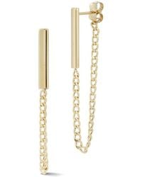 Ember Fine Jewelry - 14k Bar Curb Chain Earrings - Lyst