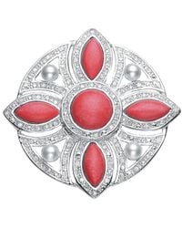 Genevive Jewelry - Silver Cz Statement Pin - Lyst