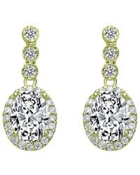 Genevive Jewelry - 14K Diamond Cz Dangle Earrings - Lyst