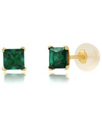 MaxColor - 14K 0.50 Ct. Tw. Lab-Grown Emerald Studs - Lyst