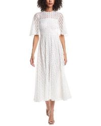 Valentino - Embroidered Lace Midi Dress - Lyst