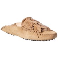 Tod's - Tods Feather Suede Loafer - Lyst