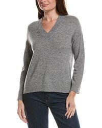 Hannah Rose - Basic V-Neck 100% Cashmere Sweater - Lyst