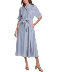 Max Studio - Arge Roll Sleeve Button Front Belted Shirtdress - Lyst
