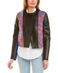 Etro Cuts Leather Jacket - Red
