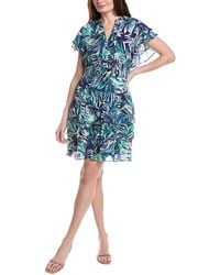 Julia Jordan - Printed Chiffon Short Sleeve Mini Dress - Lyst