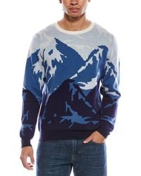 Brodie Cashmere - Graphic Mountain Wool & Cashmere-Blend Crewneck Sweater - Lyst