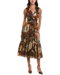 Tahari - Printed Midi Dress - Lyst