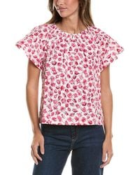 Cece - Broderie Flare Sleeve Top - Lyst