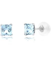 MaxColor - 14K 0.50 Ct. Tw. Aquamarine Studs - Lyst