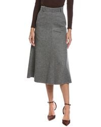 Brunello Cucinelli - Wool Midi Skirt - Lyst