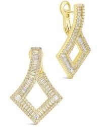 Sterling Forever - Cz Amina Statement Drop Earrings - Lyst