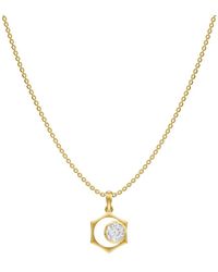 Lab Grown Diamonds - 18K Plated 1.50 Ct. Tw. Lab-Grown Diamond Necklace - Lyst