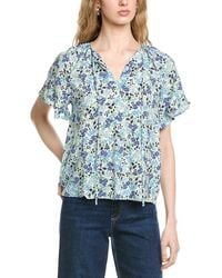 Cece - Shirred Front Keyhole Top - Lyst