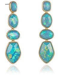 Liv Oliver - 18K Plated 32.20 Ct. Tw. Opal Drop Earrings - Lyst