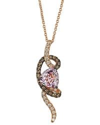 Le Vian - Le Vian Cotton Candy Amethyst 14k Rose Gold 2.23 Ct. Tw. Diamond & Pink Amethyst Pendant Necklace - Lyst