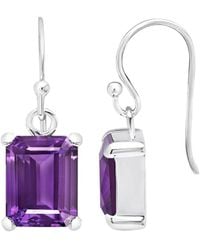 MaxColor - 4.00 Ct. Tw. Amethyst Dangle Earrings - Lyst