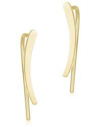 Adornia - 14k Over Silver Curved Climber Earrings - Lyst