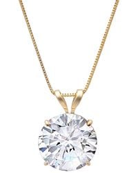 MaxColor - 14K Cz Pendant Necklace - Lyst