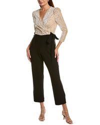Julia Jordan - Sequin Velvet & Crepe Jumpsuit - Lyst