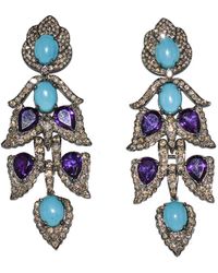 Arthur Marder Fine Jewelry - 14k & Silver 12.00 Ct. Tw. Diamond & Gemstone Drop Earrings - Lyst