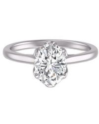 Lab Grown Diamonds - 14K 2.50 Ct. Tw. Lab-Grown Diamond Classic Lotus Ring - Lyst