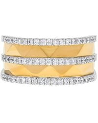 H.J. Namdar - 14K Two-Tone 0.38 Ct. Tw. Diamond Faceted Ring - Lyst